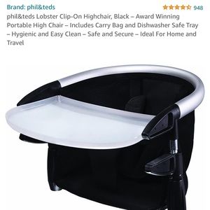 phil&teds Lobster Clip-On Highchair, Black